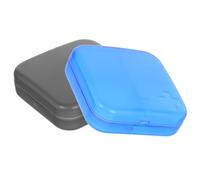 VILLFUL 2pcs Compact Portable Medicine Case Detachable Multi-Grid Organizer for Travel Daily Pill Storage Pocket-Sized Blue and Grey Pillbox for Tablets and Vitamins