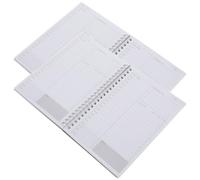 VILLFUL 2pcs Compact Wirebound Agenda Notebooks with Kraft Paper Cover, Multi-Function Daily Planner Notepads for Students and Office, Household Memo Pads for Schedule and Time Management