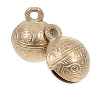 VILLFUL 2pcs Copper Pet Bells Durable Animal Bells for Training Communication for Dogs and Cats Portable Decorative Coppery Design for Crafts and Play