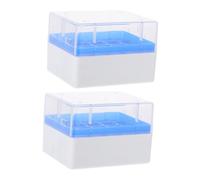 VILLFUL 2pcs Cryogenic Freezer Storage Box PP Vial Rack with Compartments for Liquid Tube Sample Protection Cryobox for Lab Hospital Research Institution Use
