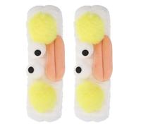 VILLFUL 2pcs Cute Plush Animal Spa Headband Pack for Women Funny Big Eye Mouth Hairbands No-slip Elastic Fit Soft Hair Accessories for Face Washing Makeup Shower Halloween Cosplay