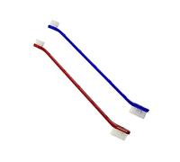 VILLFUL 2pcs Double Sided Dog Toothbrush Set for Canine Oral Hygiene Long Handles Super Bristles for Teeth Cleaning and Gum Massage for Dogs Puppies Cats Kittens