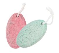 VILLFUL 2Pcs Dual-Sided Volcanic Pumice Stones with Storage Box for Pedicure Exfoliate Dead Skin Callus Remover Foot Scraping Stone for Smooth Feet and Relaxation Random Color
