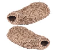 VILLFUL 2pcs Exfoliating Bath Mittens Plant Fiber Gloves for Shower and Body Massage Strong Decontamination Non-irritating Skin Care for Arms Legs Chest Back Brown