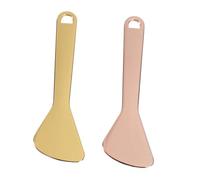VILLFUL 2Pcs Eye Cream Spoons Face Cream Makeup Spatulas Integral Molding Design Comfortable Grip Rose Gold and Golden Practical Skincare Utensils for Smooth Skin and