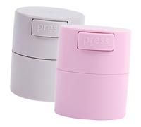 VILLFUL 2pcs Eyelash Glue Storage Jars Seal Lash Extension Adhesive Containers with Pressure Button Capacity Cosmetic Storage Tanks for Freshness Preservation Pink and Grey