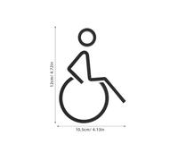 VILLFUL 2pcs Handicap Placard Signs for Restroom Doors, Black Acrylic Wheelchair Bathroom Signs with Easy Installation and Professional Appearance for Restaurants and Public Spaces