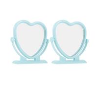 VILLFUL 2pcs Heart Shaped Double-sided Table Vanity Mirrors with Stand Portable Desktop Makeup Mirror for Bedroom Decorative Freestanding Cosmetic with Stylish Design