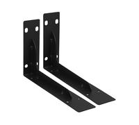 VILLFUL 2pcs Heavy Duty Black Metal Shelf Brackets 10-inch Triangle Wall Mounted Braces for Floating Wood Shelves and Countertop Support