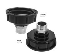 VILLFUL 2pcs IBC Cap Adapter IBC Hose Adapter Tote Tank Caps Tote Tank Valve Quick Connect Fitting Fine to Coarse Thread Hose Fittings Black