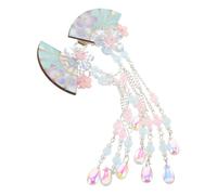 VILLFUL 2pcs Japanese Fan Hair Clips with Floral Tassels Lightweight Duckbill Hairpins for Women Traditional Kimono Hair Accessories for Weddings Cosplay and Everyday Fashion
