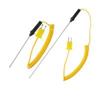 VILLFUL 2pcs K-type Thermocouple Probes Stainless Steel Temperature Sensor with Long and Short Surface Liquid Measurement Probes for Laboratory and Industrial Testing