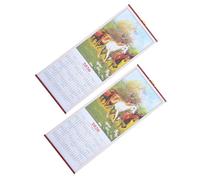 VILLFUL 2pcs Lunar Wall Calendar Vertical Hanging Scroll Horse Zodiac Theme Decorative Feng Shui Art for Home Office Year Blessings