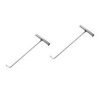 VILLFUL 2pcs Manhole Cover Hook Stainless Steel T Hook Drain Hook Manhole Lid Lifter T-shape Hook Manhole Cover Tool Metal s Hooks Manhole Cover Remover Lifting Tool Shutter Doors