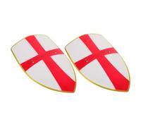 VILLFUL 2pcs Medieval Pretend Play Shields Safe Plastic Knight Templar for Boys Cosplay Role Play Party Prop with Authentic Red Cross Design