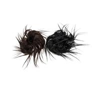 VILLFUL 2pcs Messy Bun Hairpiece with Elastic Band Synthetic Chignon Hair Extensions for Women Adds Volume and Fullness for Weddings Dates Office Easy to Wear and Secure All Day