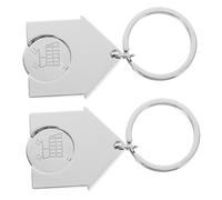 VILLFUL 2pcs Metal Shopping Cart Token Keychain Trolley Keyring for Supermarket Grocery Stores Convenient Coin Replacement Essential for Frequent Shoppers