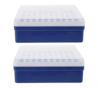 VILLFUL 2pcs Microcentrifuge Tube Box 100 Well for 1.5ml Microcentrifuge Tubes Plastic Stackable Vial Storage Case Lid, Suitable for Lab and Sterile Workbenches