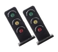 VILLFUL 2pcs Miniature Railroad Signal Lights for Sand Table Building Material Landscape LED Model Railway Accessories Realistic DIY Scenic Decor for Gauge Layout
