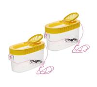 VILLFUL 2pcs Multi-function Critter Boxes Featuring Magnifying Lids and Breathable Covers for Children’s Insect Observation and Learning Activities