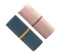 VILLFUL 2pcs One Portable Toothbrush Storage Case and Washing Cup for Home and Travel Compact Toothbrush Container with Fine Workmanship Dark Blue Pink