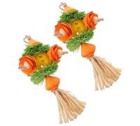 VILLFUL 2pcs Parrot Chewing with Corn Husk - Bird Cage Hanging Foraging for Parrots, Gnawing and Tearing Plaything Suitable for Bird Enrichment and Cage Decoration