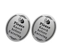 VILLFUL 2pcs Please Knock Door Sign Sticker Vinyl Adhesive Door Stickers for Bedroom and Conference Clear Message Reminder to Knock Before Entering Decorative Label for Shops and Kitchens