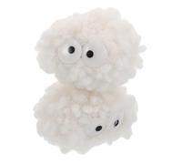VILLFUL 2pcs Plush Cat Balls with Bell for Indoor Cats Soft Furry Pom Pom Interactive Self-entertainment Kitten Teasing Pet Play Balls