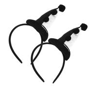 VILLFUL 2pcs Plush Clown Headband Cute Black and White Circus Hairbands for Adults Soft Comfortable Halloween Costume Accessory for Carnival Cosplay Themed Parties and Dress Up Events
