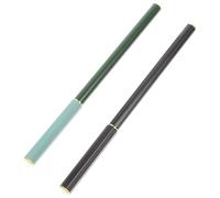 VILLFUL 2pcs Portable Calligraphy Writing Brushes Metal Rod Pen-style Soft Hair for Chinese Painting and Hand Lettering Beginners Smooth Non-shedding Tips Lightweight for Business Signing