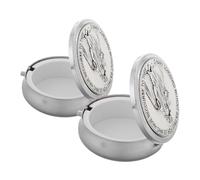 VILLFUL 2pcs Portable Zinc Alloy Rosary Beads Holder Mini Jewelry Box for Catholic Communion Confirmation Daily Prayers Religious Jewelry Organizer Small Keepsake Case for Spiritual