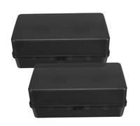 VILLFUL 2pcs Power Strip Box with Lockable Cover Outdoor Watertight Electrical Case for Electric Vehicle Charging Deep Junction Box with Outlet Holes Rainproof Cord Protection for Garden