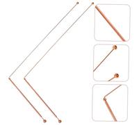 VILLFUL 2Pcs Pure Copper Dowsing Rods Portable Divining Probes with Rounded Ends Outdoor Detection Tools for Water Treasure and Crypt Hunting Compact and Easy to Carry