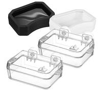 VILLFUL 2pcs Reptile Feeding Dish Feeder Cup Water Basin Escape Bowl for Lizard Bearded Dragon Gecko Material for Live Food