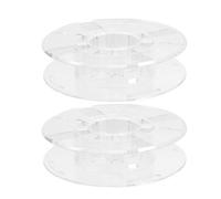 VILLFUL 2pcs Reusable Transparent Printer Filament Spool Holder Precision-Molded Plastic Reel for Filament Storage and Portable Cable Management Fits Models