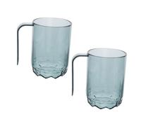 VILLFUL 2pcs Reusable Unbreakable Plastic Toothbrush Cup Lightweight Travel Mouthwash Tumbler Household Rinsing Mug Blue for Bathroom Minimalist Luxury Design