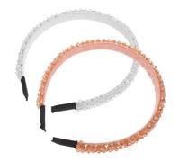 VILLFUL 2pcs Rhinestone Crystal Headbands for Women Lightweight Non-slip Hair Accessories with Elegant Four-row Design Comfortable Fit for Everyday Party Concerts and Gatherings