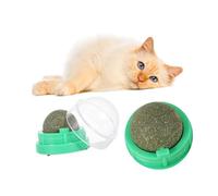VILLFUL 2Pcs Rotatable Cat Licking Mint Balls Natural Catnip Candy for Aid Treats Easy to Clean Vitamin Supplement Fun Snack for Cats