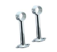 VILLFUL 2pcs Round Heavy Chrome Tube Rod Shape Steel Hanging Mounting Drying Support Silver