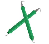 VILLFUL 2Pcs Semi-Automatic Wire Tie Tool with Heavy Duty Hook and Rubber Grip Handle Fast and Easy Rebar Tying for Secure Wire Binding Comfortable Anti-Fatigue Green Handles