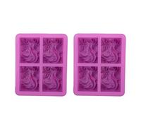 VILLFUL 2Pcs Silicone Soap Bar Mold Set Ocean Wave Design 4-Cavity Silicone Mold for Handmade Scented Soap and Candle Making for DIY Craft at Home