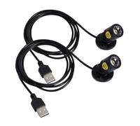 VILLFUL 2Pcs Small USB LED Spotlights for Jewelry Display Cabinets Rotatable Indoor Spotlight with White Light Anti-Corrosion and Eye Protection Lighting for Shelves and Counters