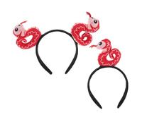 VILLFUL 2pcs Snake Print Headband for Year Celebrations Cute Cartoon Snake Hairband with Secure Non-slip Fit Stable Hair Fixation for Year Eve Party Accessories
