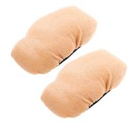 VILLFUL 2pcs Soft Velvet Crutch Underarm Pads with Elastic Band Cushioned Protective Covers for Elderly Walking Sticks Comfortable Non-Slip Replacement Hand Grip Accessories Light Brown