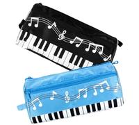 VILLFUL 2pcs Sonic Pencil Case Music Notes Large Capacity Pen Bag Portable Cute for Students