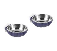 VILLFUL 2pcs Stainless Steel Dog Bowl Clip Small Dog Bowls Stand Crate for Busy Parents