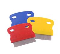 VILLFUL 2Pcs Stainless Steel Pet Comb for Cats Dogs Durable Grooming Tool with Fine Tines for Flea Removal Hair Cleaning Random Color