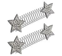VILLFUL 2pcs Star Hair Clip Stretchable Invisible Hair Tools for Women Wedding Guest Star Pattern U Pin