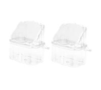 VILLFUL 2pcs Transparent Bird Cage Food Containers with Spill Design Easy to Install Parrot Feeders for Budgerigar Canary Cockatiel Finch and Parakeet Hanging Bird Water Dispenser and