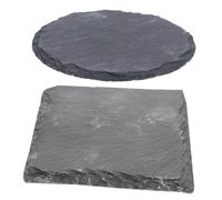 VILLFUL 2pcs Turtle Basking Platform Set Rectangular Round (10x10cm) Sturdy Stone for Reptile Habitat for Tortoise Feeding Sunbathing